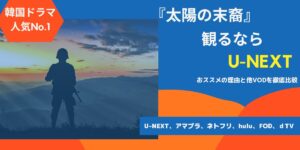 太陽の末裔観るならU-NEXT|アマプラ,ネトフリ,hulu,FOD,dTV動画配信サービス比較