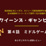 クイーンズ・ギャンビット4話あらすじネタバレ感想。ボルゴフに完敗、養母アルマ死す。