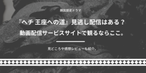 ヘチ王座への道の見逃し配信はある?VODで観るならアマプラ?ネトフリは?